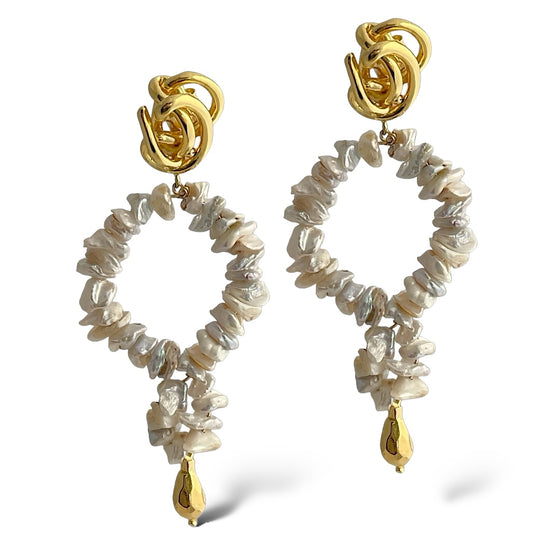 IN-LINE KNOT PEARLS EARRINGS-ONLINE EXCLUSIVE-LIMITED EDITION