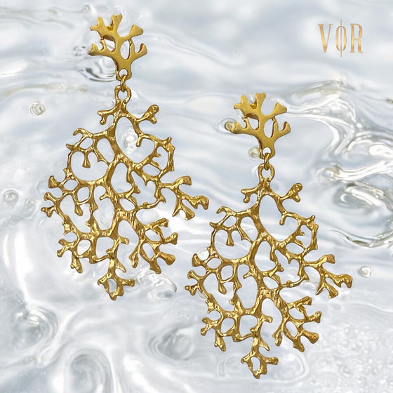 CORALIS XL GOLD EARRINGS